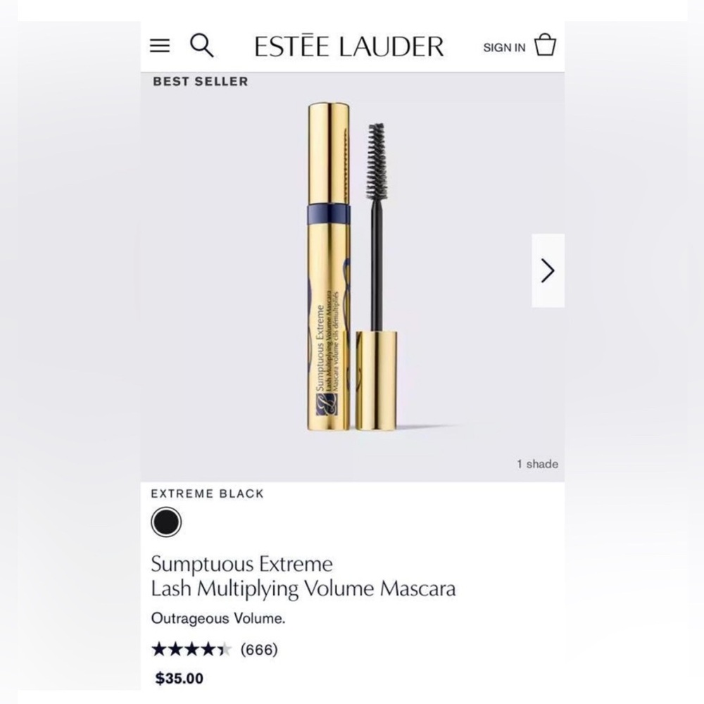 Estee Lauder Sumptuous Extreme Mascara - Extreme Black New